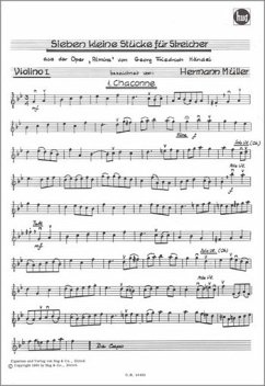 7 kleine Stücke aus Almira HWV1 für Streichorchester Stimmensatz (3-3-2-2-2-1)
