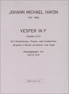 Vesper in F für 3 Solostimmen Frauen- oder Knabenchor, Streicher, 2 Hörner ad lib., Orgel Partitur