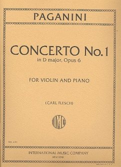 Cover Concerto d Major no.1 op.6 for violin and piano Flesch, Carl, ed.