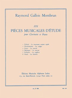 Cover 6 pičces musicales d'études pour clarinette et piano