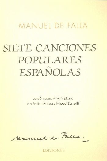 7 canciones populares espanolas para viola y piano