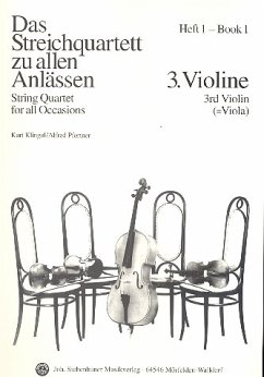 Das Streichquartett zu allen Anlässen Band 1 Violine 3 (Viola)