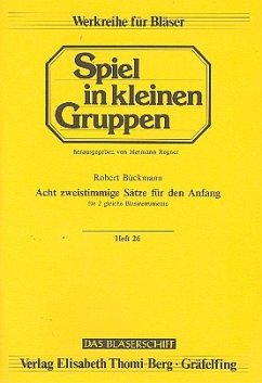 Cover 8 2-stimmige Sätze für den Anfang für 2 gleiche Blasinstrumente