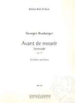 Cover Avant de mourir op.17: Serenade für Violine und Klavier