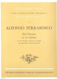 Cover 5 Fantasien zu vier Stimmen für zwei Violinen, für 2 Violinen, Viola und Violoncello Partitur