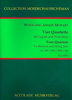 Cover 4 Quartette für Fagott, Violine, Viola und Violoncello Partitur und Stimmen
