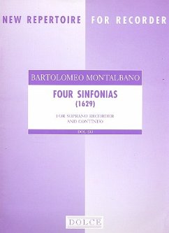 4 Sinfonias for soprano recorder and Bc (1629)