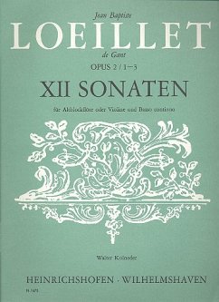 Cover 12 Sonaten op.2 Band 1 (Nr.1-3) für Altblockflöte und Bc