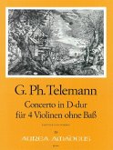 Concerto D-Dur für 4 Violinen ohne Baß Partitur und Stimmen