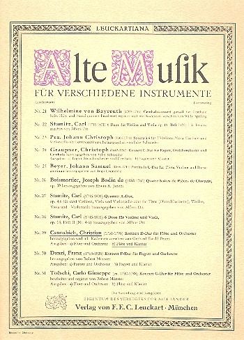 Konzert D-Dur für Flöte und Orchester für Flöte und Klavier Konzert D-Dur für Flöte und Orchester für Flöte und Klavier