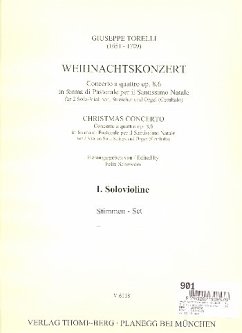 Cover Weihnachtskonzert op.8,6 für 2 Violinen, Streicher und Orgel Stimmensatz (Soli-3-3-2-3)