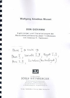 Cover Don Giovanni 5 Stücke aus der Oper für 2 Oboen, 2 Klarinetten (A), 2 Hörner (F) 2 Fahotte und Kontrabaß, Stimmen