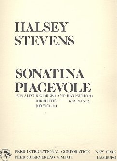 Cover Sonatina piacevole for alto recorder and harpsichord
