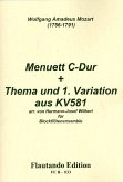 Menuett C-Dur, Thema und 1. Variation aus KV581 für 4 Blockflöten (SATB) Partitur und Stimmen