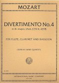 Divertimento B flat major KV439d no.4 for flute, clarinet and bassoon 3 parts Divertimento B flat major KV439d no.4 for flute, clarinet and bassoon 3 parts