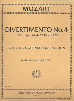 Divertimento B flat major KV439d no.4 for flute, clarinet and bassoon 3 parts