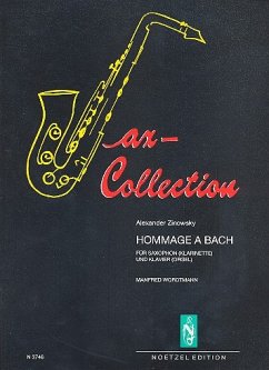 Cover Hommage ŕ Bach für Saxophon (Klarinette) und Klavier (Orgel)