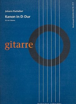 Cover Kanon D-Dur für 4 Gitarren Partitur und Stimmen