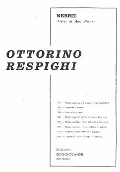 Cover Nebbie per soprano o tenore e pianoforte (it)