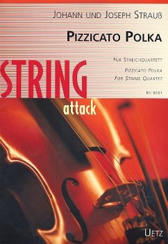 Cover Pizzicato-Polka für Streichquartett Partitur und Stimmen