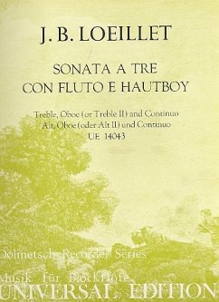 Cover Sonate a tre für Altblockflöte, Oboe und Klavier Partitur und Stimmen
