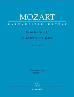 Cover Missa brevis G-Dur KV49 für Soli, gem Chor und Orchester Klavierauszug (la)