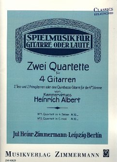 Cover Quartett c-Moll Nr.2 für 4 Gitarren (2 Terz-, Prim-, Quintbassgitarre) Partitur und Stimmen