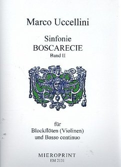 Cover Sinfonie boscarecie op.8 Band 2 (Nr.20-37) für 1-3 Blockflöten (Violinen) und Bc Partitur und Stimmen (Bc ausgesetzt)