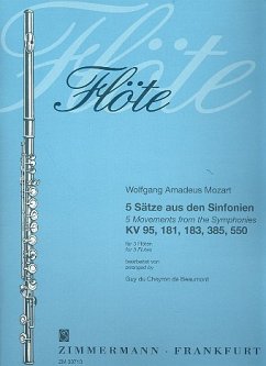 Cover 5 Sätze aus Mozart-Sinfonien für 3 Flöten Partitur und Stimmen
