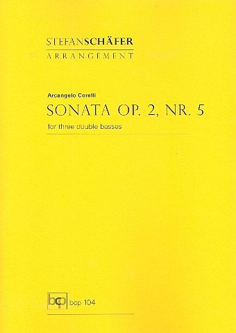 Sonate op.2,5 für 3 Kontrabässe Partitur und Stimmen