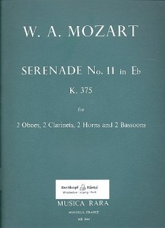 Cover Serenade Es-Dur Nr.11 KV375 für 2 Oboen, 2 Klarinetten, 2 Hörner und 2 Fagotte, Stimmen
