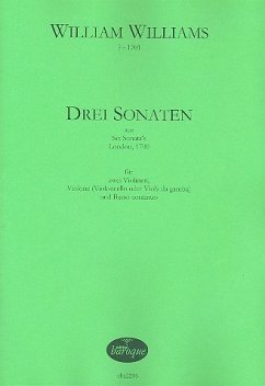Cover 3 Sonaten (Nr.1,3 und 5) für 2 Violinen, Violone (Violoncello/Viola da gamba) und Bc Partitur und Stimmen (Bc nicht ausgesetzt)