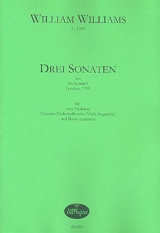3 Sonaten (Nr.1,3 und 5) für 2 Violinen, Violone (Violoncello/Viola da gamba) und Bc Partitur und Stimmen (Bc nicht ausgesetzt)