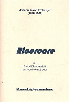 Ricercare für 4 Blockflöten (SATB) Spielpartitur