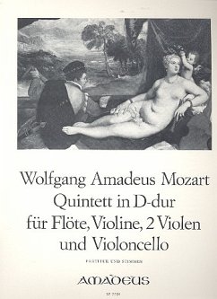 Cover Quintett D-Dur KV577 für Flöte, (Violine), Violine, 2 Violen und Violoncello Partitur und Stimmen