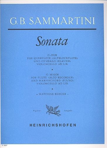 Sonate G-Dur für Flöte (Altblockflöte) und Klavier (Cembalo)