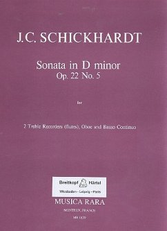 Cover Sonate d-Moll op.22,5 für 2 Altblockfloeten (Flöten) Oboe und Bc