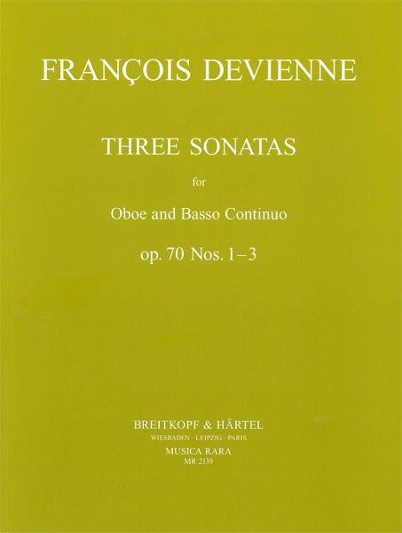 3 Sonatas nos 1-3 op.70 for oboe and BC Ledet, David, ed 3 Sonatas nos 1-3 op.70 for oboe and BC Ledet, David, ed