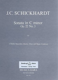 Cover Sonate c-Moll op.22,3 für 2 Altblockflöten (Flöten), Oboe und Bc, Stimmen