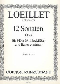 Cover 12 Sonaten op.4 Band 1 (Nr.1-3) für Flöte (Altblockflöte) und Bc