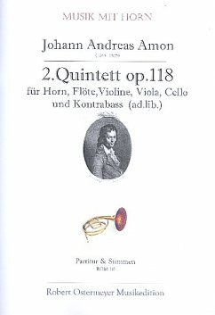Cover Quintett Nr.2 op.118 für Horn, Flöte, Violine, Viola und Violoncello (Kontrabass ad lib) Partitur und Stimmen