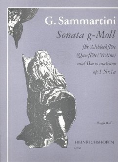 Cover Sonate g-Moll für Altlbockflöte und Bc op.1,1a