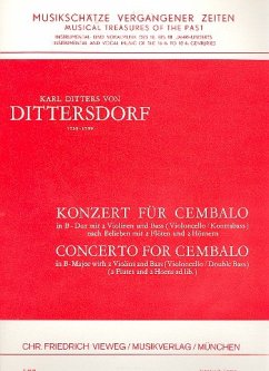 Cover Konzert B-Dur für Cembalo und Streicher (2 Flöten und 2 Hörner ad lib) Partitur