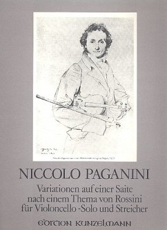 Cover Variationen auf einer Saite nach einem Thema von Rossini für Violoncello und Streichorchester Partitur und Stimmen