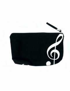 Cover Etui Violinschlüssel schwarz mit Innenfutter 24 x 14 x 3,5 cm mit Schlaufe