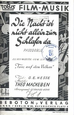 Cover Die Nacht ist nicht allein zum Schlafen da: für Salonorchester