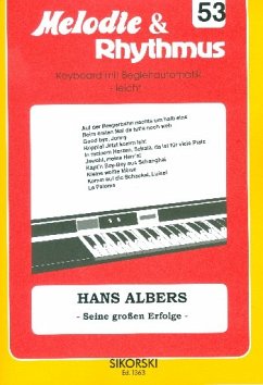 Cover Hans Albers seine großen Erfolge für E-Orgel / Keyboard