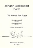 Die Kunst der Fuge Contrapunctus 1 und 3 für 4 Blockflöten (SATB) Partitur und Stimmen