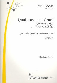 Cover Quartett B-Dur für Violine, Viola, Violoncello und Klavier Stimmen