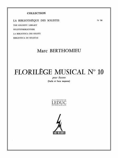 BERTHOMIEU FLORILEGE MUSICAL N010 BASSON SEUL (LM050) BERTHOMIEU FLORILEGE MUSICAL N010 BASSON SEUL (LM050)